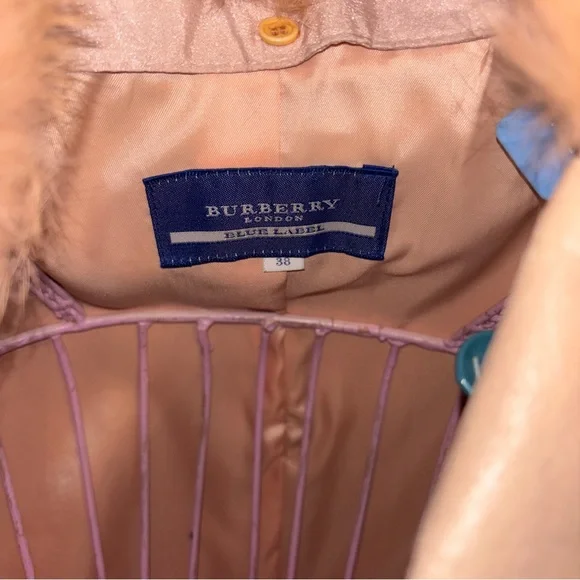Burberry Pink Leather Jacket with detachable Fur Collar! - Picture 4 of 4